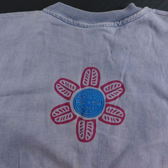 Vintage Anvil T-Shirt Blue Totem Fish 2-Side Graphic Tee L/XL? Single-Stitch USA - Picture 7 of 16